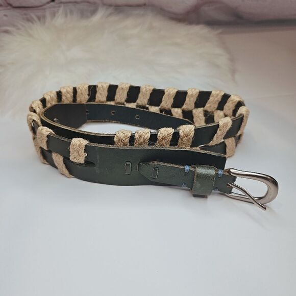 Anthropologie Linea Pelle Summer Grasses Belt Genuine Leather and Jute, Small. main image 4